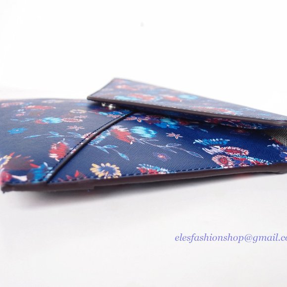 NWT Rebecca Minkoff Christy Flora Leo Leather Clutch - Picture 5 of 12